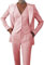 Leader of the Beauty Costume 3 pièces pour femme avec veste, gilet et pantalon, style habillé ou décontracté, rose, XXL