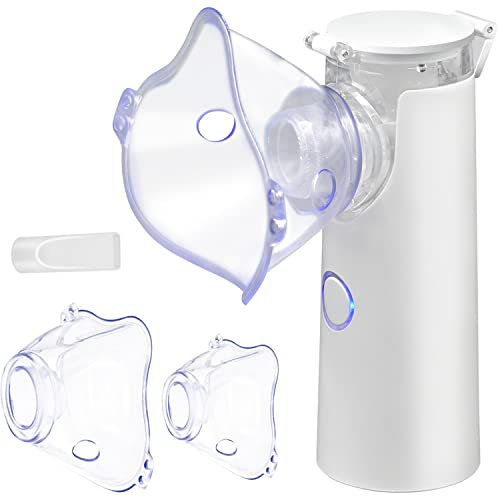 Inhalationsgerät I Inhaliergerät für Kinder und Erwachsene I Inhalator Vernebler Set I mit 2 Masken & 1 Düse I USB-Kabel I Ohne Akku I Geringes Rauschen I 2 Modi Einstellbar