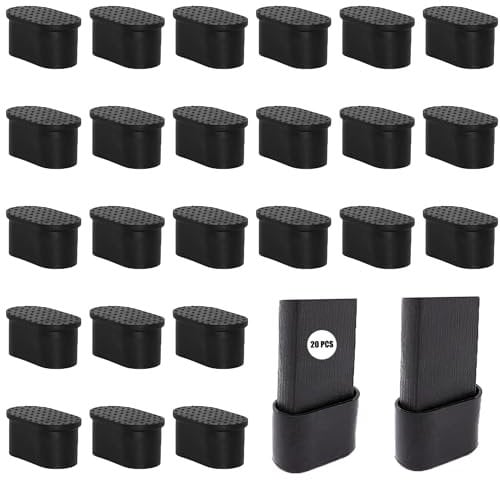 24 Stück Stuhlbeinkappen Schutzkappen Für Stuhlbeine 40x20 mm Gummi Möbel Beinbecher Anti-Rutsch- und Geräuschreduzierung für Hartholzböden Rund Schwarz, Oval