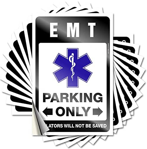 COTECI Autoaufkleber Emt Parking Only Lustiger Aufkleber 10 Stück Stoßstangenaufkleber Autoaufkleber lustig (Größe: 12 x 18 cm)