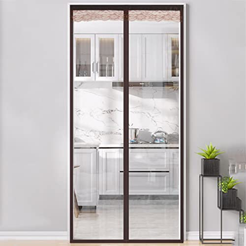 Magnetic Transparent Thermal Insulated Door Curtain,Insulation Door Windproof Cold Sealing Kit for Winter Doors (100x230cm)