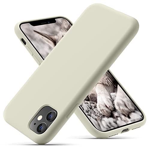 OitiYaa Silicone Case Compatible with iPhone 11 Case 6.1 Inch, Soft Ultra Slim Protective Shockproof Liquid Silicone Phone Case with Anti-Scratch Microfiber Lining,Stone