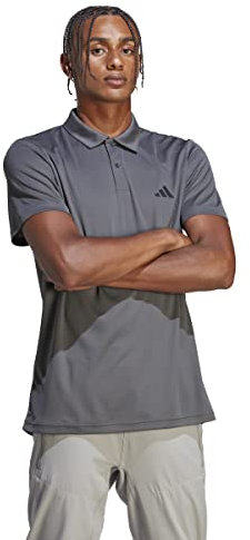 adidas Herren Train Essentials Training Polo Shirt, Grey Five/Black, S