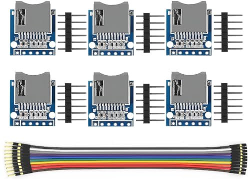 WWZMDiB 6Pcs Mini SD TF Card Module Support Micro SD Card, Micro SDHC Card for Arduino UNO R3 MEGA 2560 Due