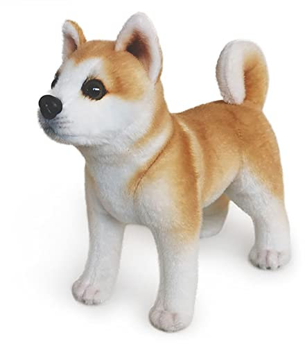 LICHENGTAI Kuscheltier Shiba Inu Ausgestopfter Shiba Inu Realistisches Hundespielzeug Plüsch Welpe Companion Haustier,Geschenke für Kinder Frauen Geburtstag Jahrestag Hundeliebhaber