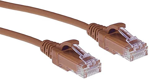 ACT Cable de red CAT6, cable LAN U/UTP LSZH, delgado de 3,8 mm, cable Ethernet flexible sin enganches con conector RJ45, para uso en centros de datos, 3 metros, color marrón - DC9203