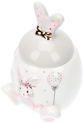 LEUYA Ostern Vorratsglas Keramik Ostern Vorratsglas Topf: Teedose Hasenform Keksdose Lebensmittelbehälter for Süßigkeiten, Kaffeebohnen, Zucker, Schmuck, Nüsse, Gewürze, Keksdose