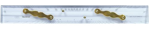 Liquidraw Marine Navigation Parallelineal 53,3 cm Messinggelenke Nautisches Acryl-Lineal für Navigations-Plotting