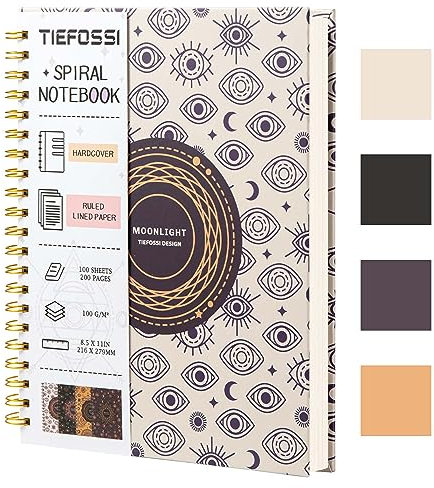 TIEFOSSI Spiral-Notizbuch, Tagebuch, großes College-Notizbuch mit Spiralbindung, 216 x 297 mm, drahtgebundenes Büro-Tagebuch, A4-Letter-Notizbuch für Arbeitsstudium, 100 g/m² dickes Papier