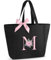 Vavabox Handtasche Damen A-Z Reißverschluss Schultertasche, Geschenke für Damen,Bräute und Brautjungfern, Arbeit,Reisen,Einkaufen,Schule (M, Schwarz)