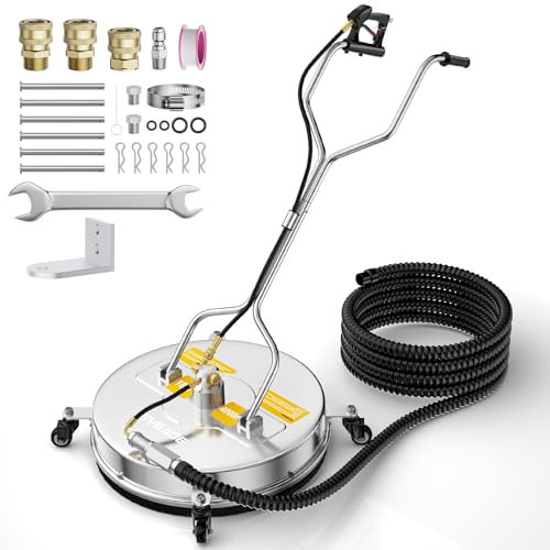 EVEAGE 18.5 Pressure Washer Surface Cleaner with Water Recovery System, EP004 Dual Handle Stainless Steel Power Washer Surface Cleaner, 4500 PSI, Perfect for Driveways
