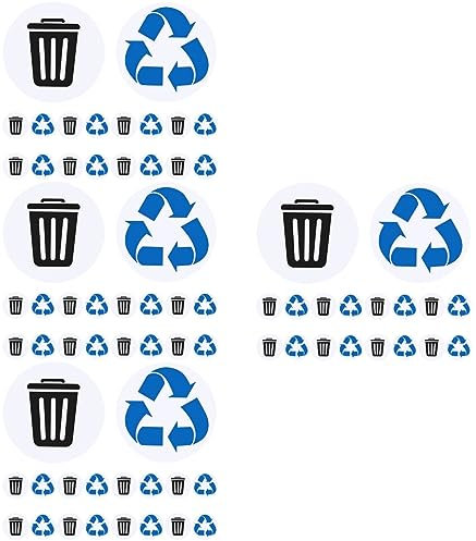 Alipis 4 Sätze Selbstklebende Recycling-aufkleber Trash-logo-aufkleber Mülleimer Grünes Recyclinghaus Mülltonnenetikett Recycling-müll-logo Müll Container Draussen Pvc