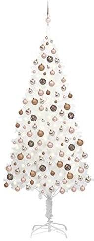 WHOPBXGAD Weihnachtsbaum.künstlicher Weihnachtsbaum.choinka NA pniu.Künstlicher Weihnachtsbaum mit LEDs & Kugeln Weiß 210 cmchristmas Trees.Weihnachtsbaum künstlich.Christmas Tree.