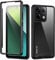 TVVTPU Coque pour Xiaomi Redmi Note 13 Pro 5G/Poco X6 5G, Antichoc Housse avec Protection écran, 360 Degrés Protégé Complet Double Face Transparent Bumper Robuste Portable Intégrale Case - Noir