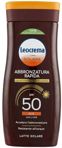 Leocrema - Sonnencreme LSF 50, mit Melanin-Aktivator, schnell einziehend und wasserfest, 200 ml