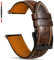 Gomvadr Quick Release Lederarmband, Vintage Öl gegerbt Pull-up Lederband Ersatz Uhrenarmbänder Männer Frauen 14mm 16mm 18mm 19mm 20mm 21mm 22mm 24mm (18mm, Brown/Black Buckle)