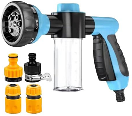 Pony Jet, 8 Spray Pattern Snow Foam Sprayer, Garden Hose Sprayer, Adjustable Hose Sprayer, Spray Bottles Gardening, Pup Jet Dog Wash, Car Foam Sprayer for Car Washing, Plant Watering, Pets