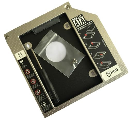 ThtRht Optical Drive to Hard Drive Caddy Bracket 2nd HDD SSD Enclosure Universal 9.5mm SATA Port Case Adapter Converter Tray for DELL SFF HP Laptop Internal DVD CD RAM ROM Player