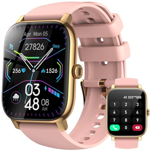 LLKBOHA Montre Connectée Femme avec Appel Bluetooth, 1.85 Smartwatch Moniteur de Sommeil Cardiofréquencemètre, Charge Rapide, Longue durée, Montre Podometre pour Android iOS