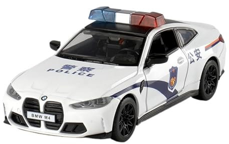 EMRGAZQD Motorfahrzeuge Replika Auto 1/32 for BMW M4 G82 Sportwagen Mit Sound Und Licht Maßstab Legierung Auto Modell Fahrzeug Sammlerstück Originalgetreue Nachbildung(White)