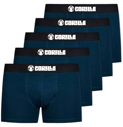 Cotton Castle Boxershorts Herren (5er Pack) Unterhosen Unterwäsche Männer Boxer Retroshorts Baumwolle, Farbe:Dunkelblau, Größe:XL