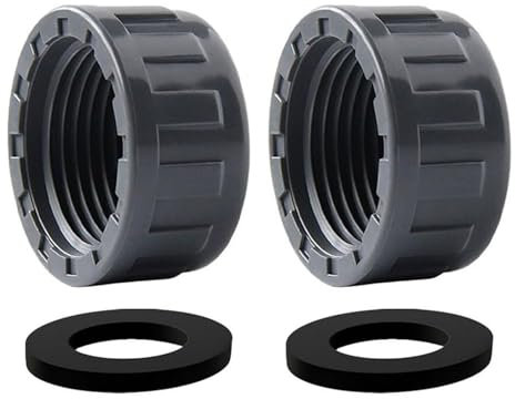 BBTISG Lot de 2 Capuchons de Raccord de Tuyau, Connecteur de Tuyau Rond Femelle en PVC Avec Rondelles en Caoutchouc pour Jardin et Extérieur (25 mm)