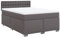 vidaXL Boxspringbett, Doppelbett mit LED Matratze Matratzenauflage, Bettgestell mit Lattenrost Kopfteil, Polsterbett Bett für Schlafzimmer, Grau 140x200cm Kunstleder