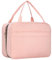 Trousse de Toilette, Trousse de Toilette Femme, Sac de Toilette Voyage Imperméable et Suspendu,Trousse de Toilette Femme Voyage avec Crochet(Rose)