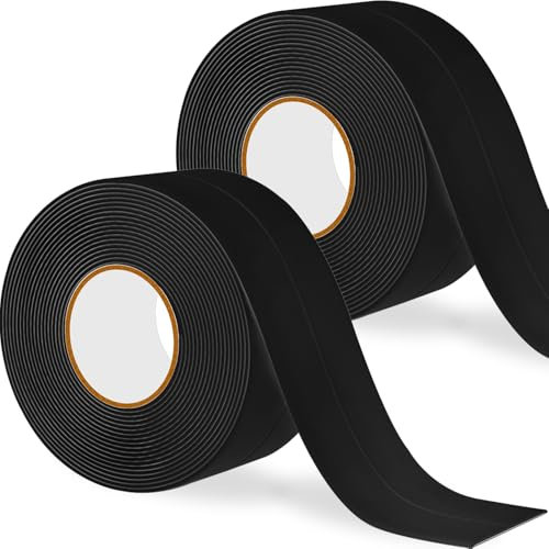 Rusoz Zelfklevend afdichtingsband, Waterdicht plakband, Op de keuken/toilet/badkamer in de hoek.Voorkomt vocht en voorkomt schimmel Noir, 2 Rouleaux