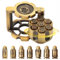 iFCOW Polyedrisches Würfel-Set aus Metall, 7 Metall-Kugelform, drehbarer Revolver-Zylinder-Würfelhalter für für TRPG-Brettspiele Tischspiele