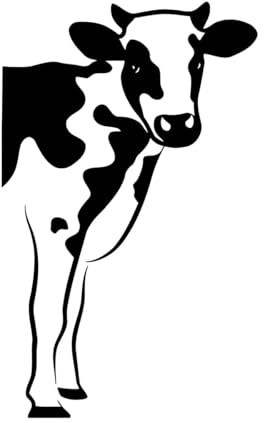 Wandtattoo „Kuh“ für die Küche, Vinyl-Aufkleber, Kuhkopf, Wandsticker, Bauernhausdeko, Kuh-Wandkunst, Deko, Geschenk für Kuhliebhaber, klein – 35x57cm