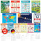 LOGIJO® 12 X pädagogische Montessori Lernposter - Set A3 mit Übungsblättern - Extra Premium Poster Papier seidenmatt - Lerngrundlagen 2 - Lernhilfe für Kinder der Vorschule und Grundschule