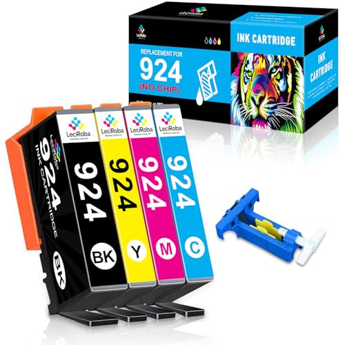 LeciRoba 924 (NO CHIP) Kompatibel für HP 924 Tintenpatronen mit HP OfficeJet Pro 8120 OfficeJet Pro 8122e 8124e 8125e 8132e 8134e 8135e All-in-One Drucker (4-Pack)