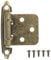 sourcing map 1/2 Inch Overlay Cabinet Hinges, 6 Pcs Self Closing Flush Mount Cabinet Door Hinges with Door Bumper for Kitchen Bathroom Cabinet Doors Furniture, Bronze