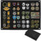 110 x 70 cm - Patch mural auto-agrippant pour patchs - Surface Velcro pour panneau de patchwork - Tapis mural velcro pour patchs - Avec sangles - Pour patchs militaires - Organiseur - Tableau