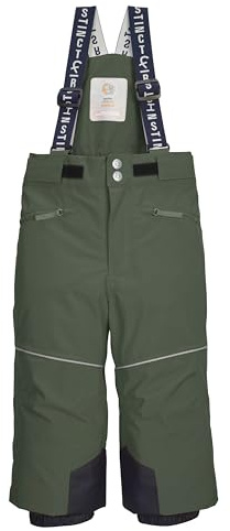 first instinct by killtec Niños Pantalones de esquí/Pantalones funcionales con Tirantes y protección contra la Nieve FISW 48 MNS SKI PNTS, Moos, 110/116, 43392-000