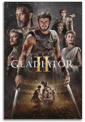 CHxdxge Gladiator 2 Movie Art Poster Poster Dekorative Malerei Leinwand Wandkunst Wohnzimmer Poster Schlafzimmer Malerei,Wandkunst Bilddruck Moderne Familienzimmer Dekor 08x12inch(20x30cm)