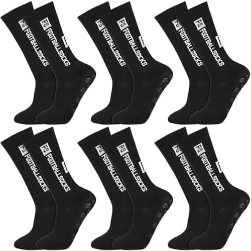 Athlix 6 Paar Anti-Rutsch Fußball Socken Herren Damen – Sportsocken mit Grip Sohle Größe 38-46 – Rutschfeste Sportsocken für Fußball, Basketball, Laufen, Radfahren