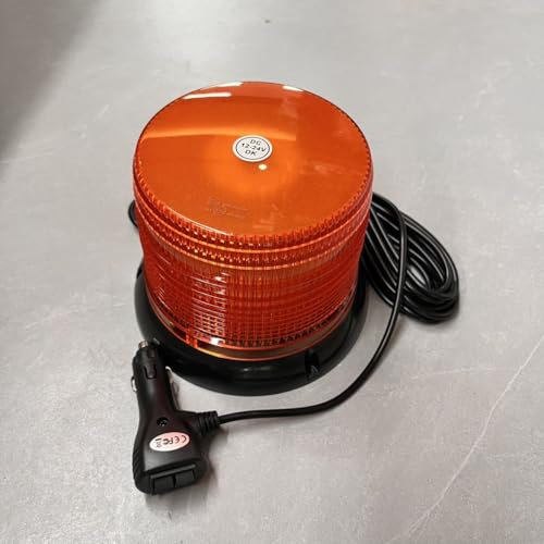 Justech 72LED Rotativo Luz Estroboscópica Impermeable IP67,Luz Emergencia Coche Homologada,6 Modos de Flalsh con 5m Cable para 12V/24V Vehículo Camión Remolque Tractor
