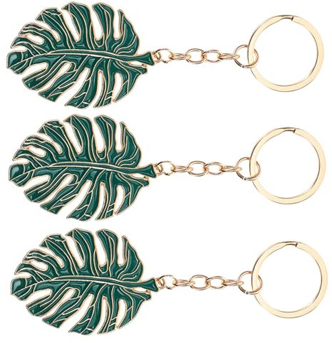 WOFASHPURET 3stücke Schlüsselanhänger Mit Hohlem Monstera-design Stilvolle Pflanzenblatt- Für Taschen-dekoration Und Schlüssel Für Pflanzenliebhaber
