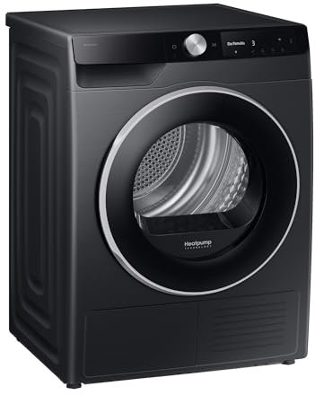 Samsung DV90DG6845LBU2 Wärmepumpentrockner DV6400D, 9 kg, EEK: A, AI Wäschetrockner mit Klartext-Display, AI Dry+ & Control, SuperSpeed, Hygiene Programm, SmartThings-App, Schwarz