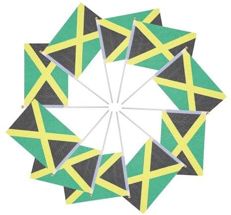 100 Pièces Mini Drapeaux Jamaïcains de Poteau Décorations Festives pour Événements
