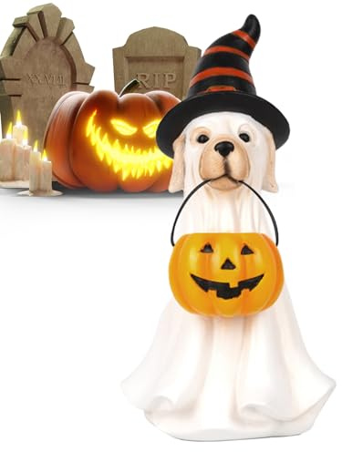 Halloween Ghost Figurine - Pumpkin Decor Statues For Ghost Animals | Motion Sensor Skeleton Halloween Decoration | Halloween Decorations Horror Movie Garden Gnomes |