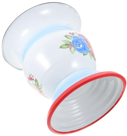 MOTHNUR Vintage Urinal Nachttopf Satz Aus Sturzfestem Verschleißfestem Emaille Mit Hohem Fuß Und Rutschfester Basis Kompakter Dekorativer Urineimer Für Zuhause Und Pflege