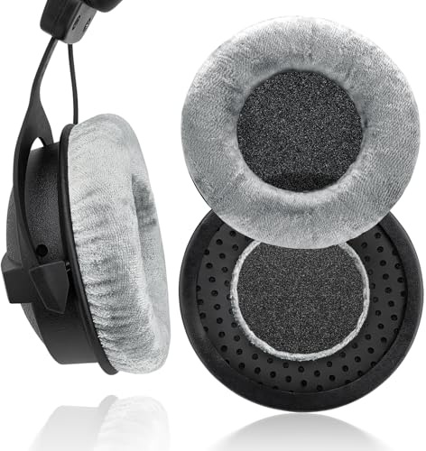 1 Paar DT 770 PRO Ohrpolster, Kopfhörer Ohrpolster Kissen, Weicher Stoff | Hochwertiger Schaumstoff (Kompatibel mit Beyerdynamic DT 770 PRO, DT 770, DT 990, DT 880, HS200, HS400, MMX300)