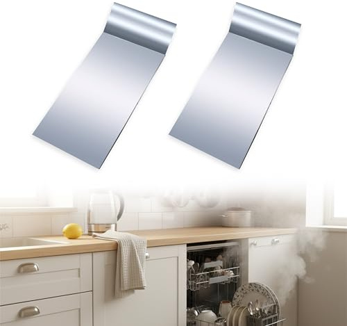 FloraVigo Heat Protection Film for Worktop, Pack of 2, Steam Barrier Film for Dishwasher, Heat Resistant, Aluminium Vapour Barrier Film