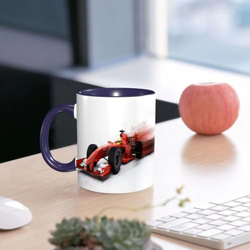 EMCLKS Kaffeetasse Teetasse Geschenkidee Geschenk Kindertasse lustige tassen Geschenktasse aus keramik tasse,3D-Rendering eines generischen Formel-1-Rennwagens mit hinzugefügten Sialeffekt,11oz/330ml