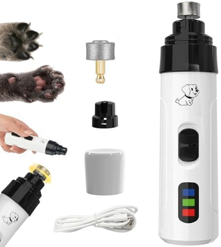 Silent Groom Pro Nagelschleifer, kabellos, 2 Geschwindigkeiten, wiederaufladbarer Nagelknipser für Hunde, Katzen, leiser Hunde-Nagelschneider für dicke Nägel