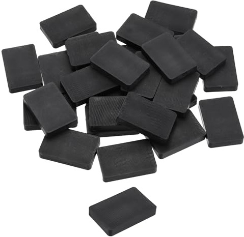 QUARKZMAN 40 Stück Unterlegplatten Kunststoff 60 x 40 x 10 mm Abstandhalter Fliesenkeile Distanzplatten Ausgleichsplatten Keile Distanzklötze Unterlegklotz Distanzhalter, Schwarz