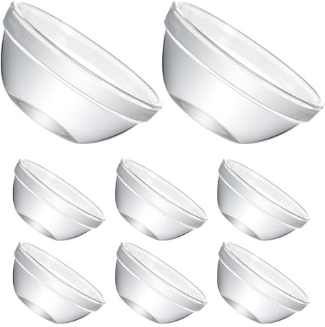 FELTECHELECTR 8pcs Reusable Glass Pudding Bowls, 45ml Round Dessert Set | Glass Bowl Set for Pudding and Jelly, Classic Timeless Style, Easy Cleaning for Daily Use